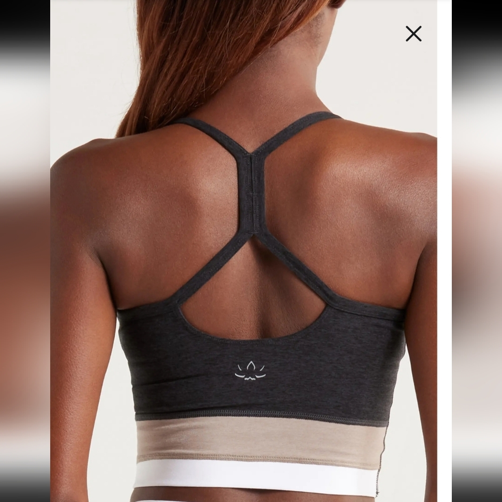 BEYOND YOGA COLORBLOCK SPACE DYE CROP TANK TOP;SIZE:SMALL